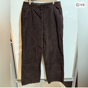 Women's Wide Leg Corduroy Pants in Dark Brown